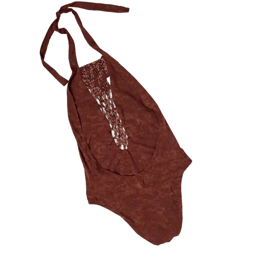 Show Me Your Mumu Macrame Paradise Halter One-Piece M Bodysuit